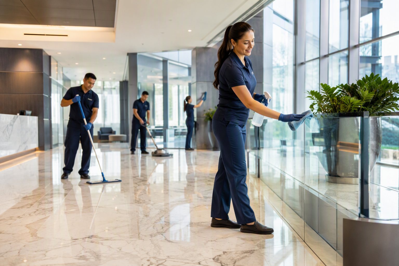 Kayan team at work in a Dubai commercial building